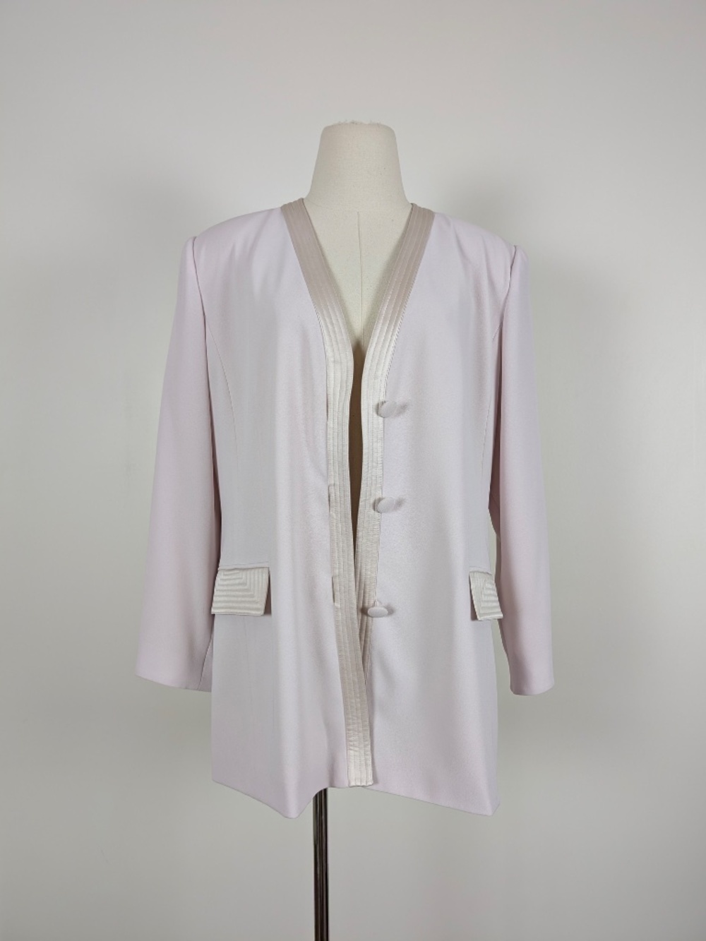 Vintage Pastel Oversized Blazer Button Down Size 14 Pink (v) - Picture 12 of 13